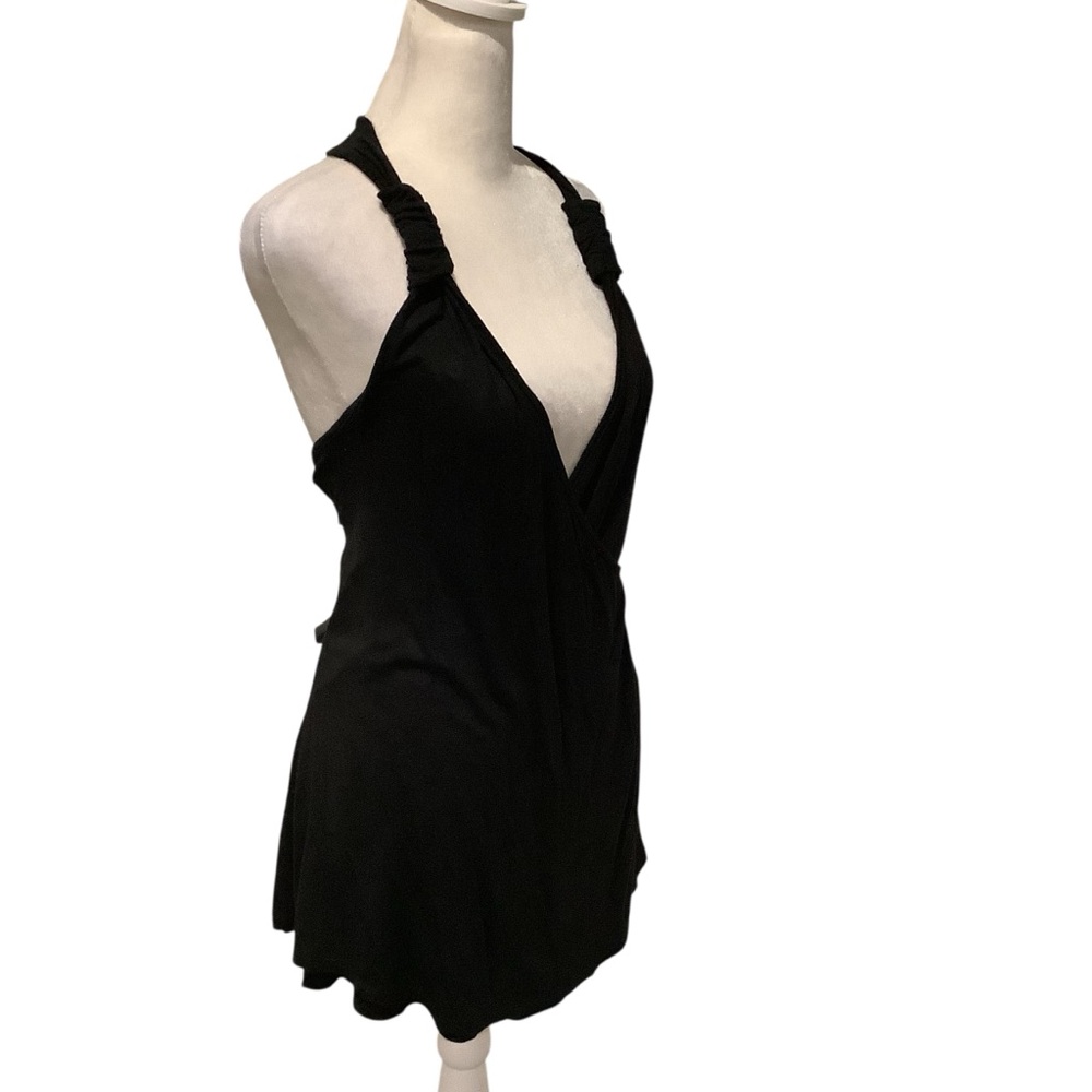 VENUS Black Halter Mini Halter Lace Back Dress or Top Size L BRAND NEW